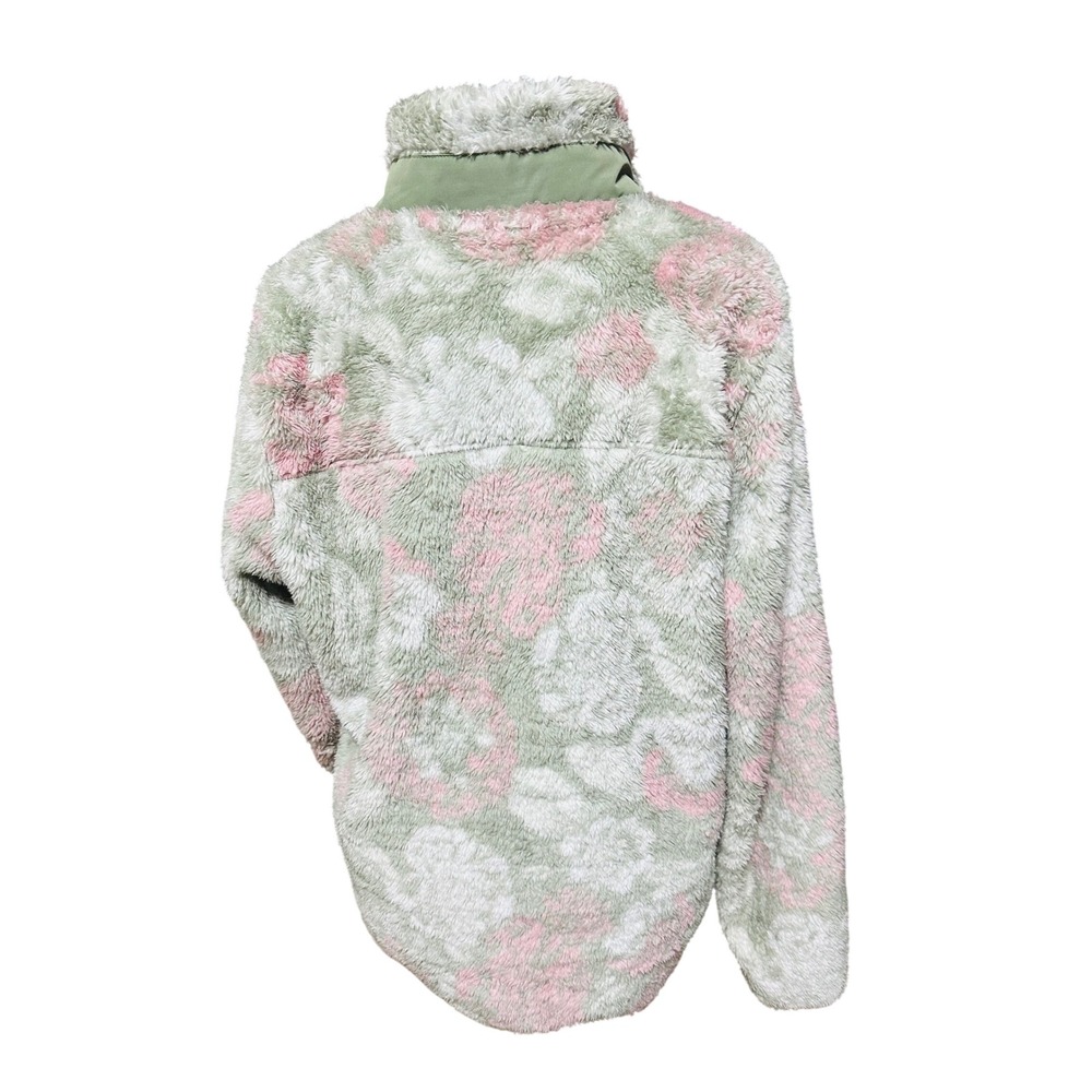 Gerry Fleece Jacket Pink Green Floral Print Zip Up Women's Size‎ L - Picture 2 of 8
